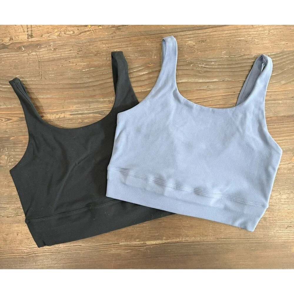 Nike Dri Fit Yoga Bra Lot of 2 Blue Black Small Preowned